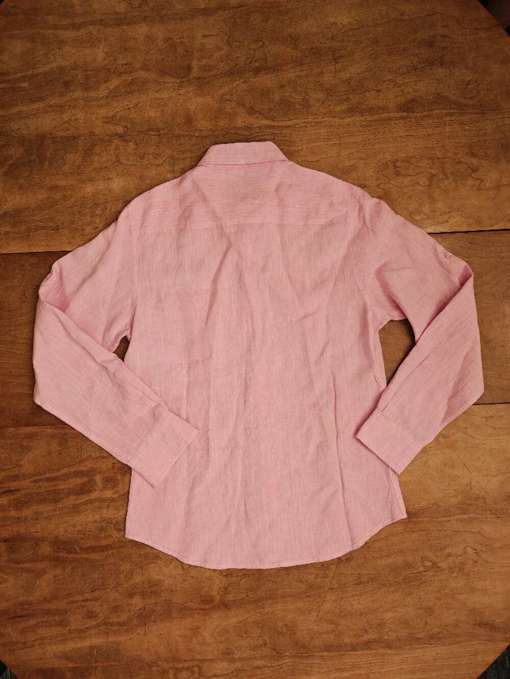 Bohio Pink Structured Linen Long Sleeve Button‑Down Shirt • Men’s Small - Picture 2 of 7